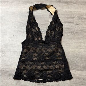 The Limited Black Lace Plunge Chemise
